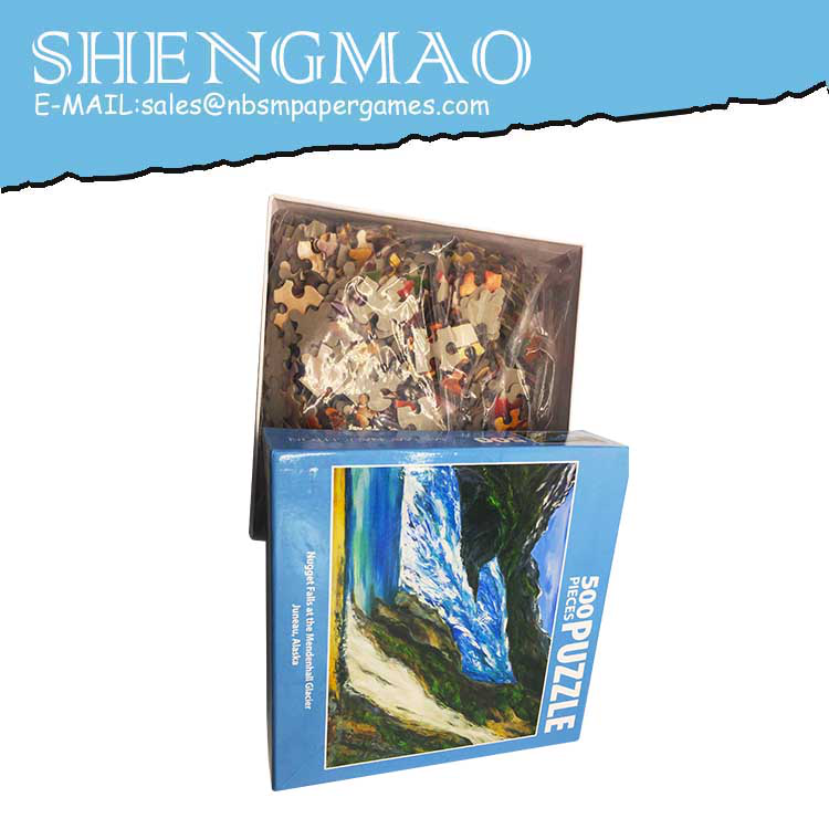 Custom die-cut Printable Paper Cardboard Jigsaw Puzzle Wholesale