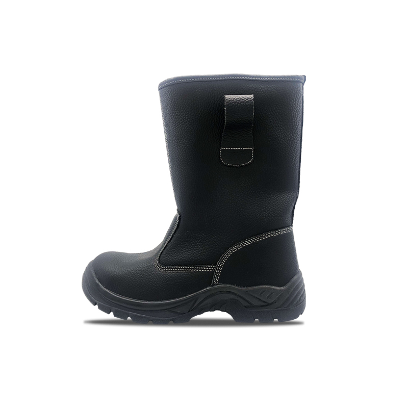 Split Embossed Leather PU Boots Safety Shoes