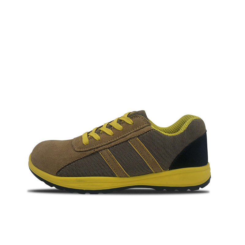 Suede Leather with Fabric PU Low Cut Safety Shoes